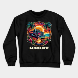 Tropical trucker roadlife Crewneck Sweatshirt